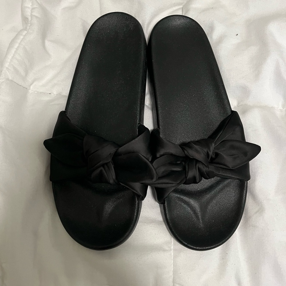PINK Black Womans Slides